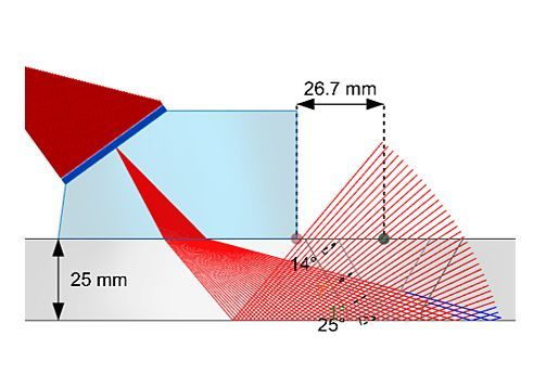 Установка фазированной решетки поперечной волны