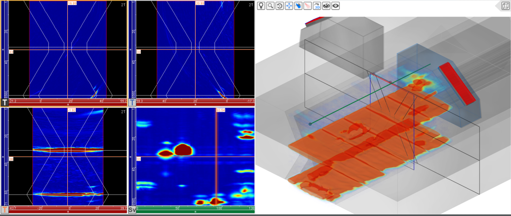 Multigroup configuration with three TFM exported into the 3D view.png Multigroup configuration with three TFM exported into the 3D view.png