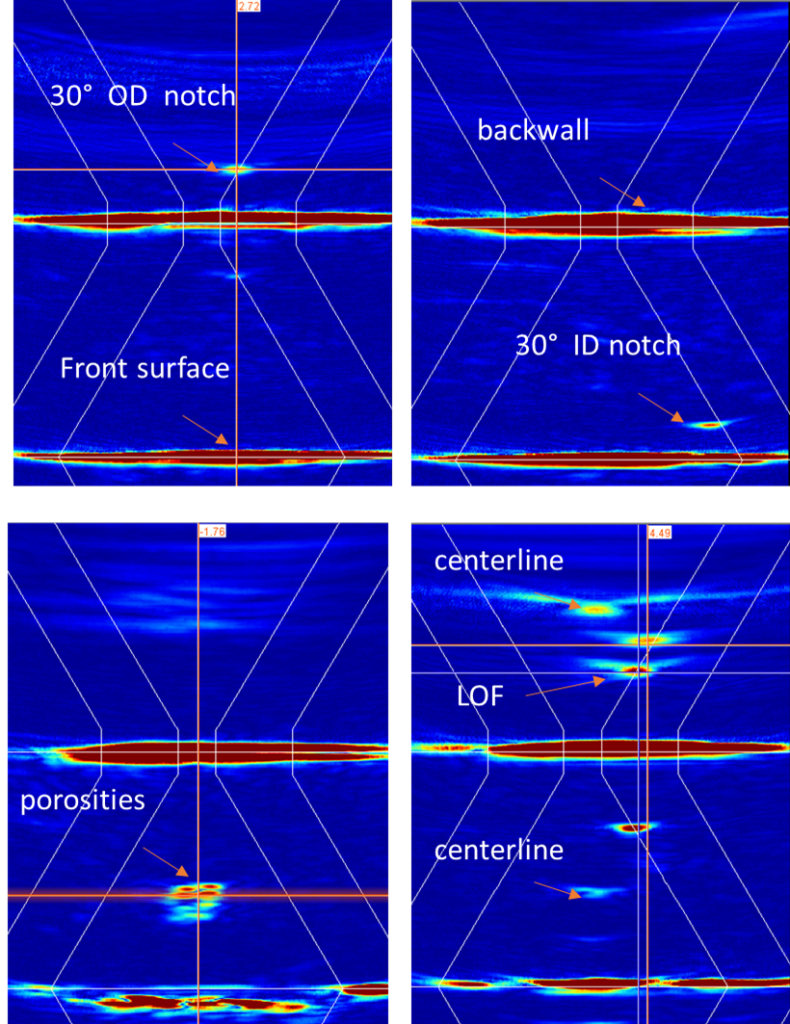 Pitch catch TFM results obtained using two 64L5-G3 probes with SW55 wedges.png Pitch catch TFM results obtained using two 64L5-G3 probes with SW55 wedges.png